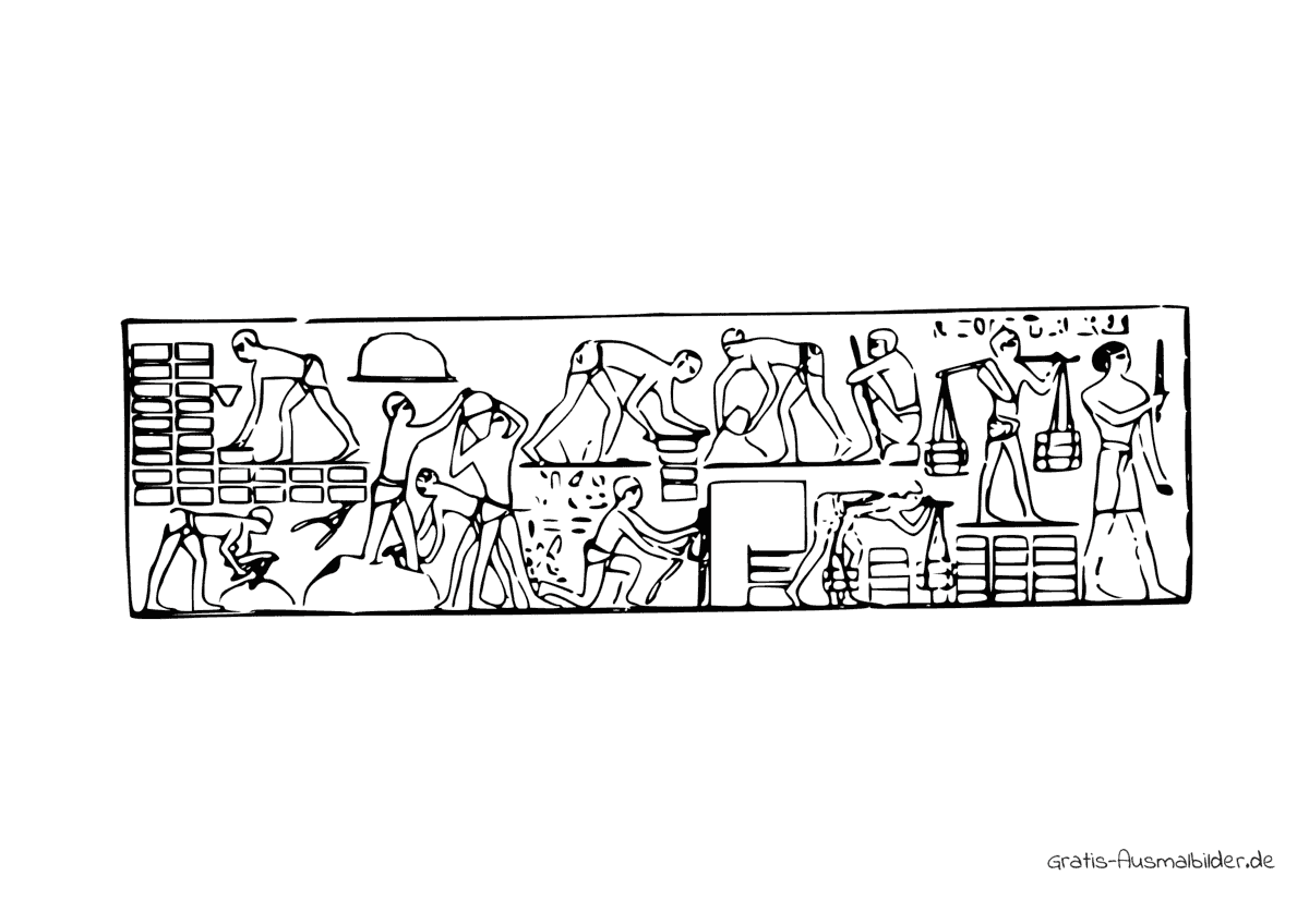Ausmalbild Ägyptische Wandmalerei