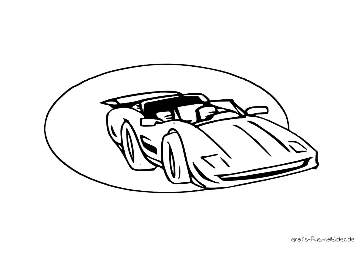 Ausmalbild Automobil schnell Oval