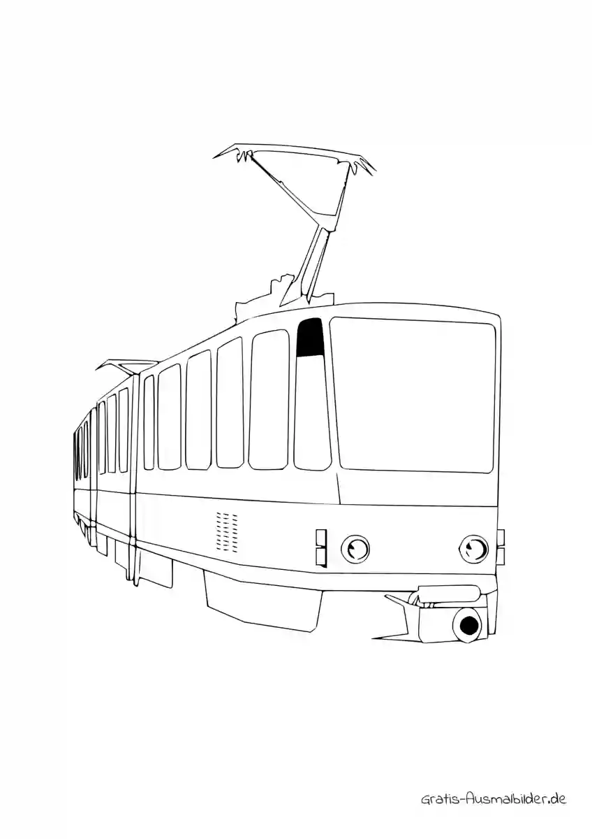 Ausmalbild Strassenbahn - Kostenlose Malvorlagen bei Gratis-Ausmalbilder.de