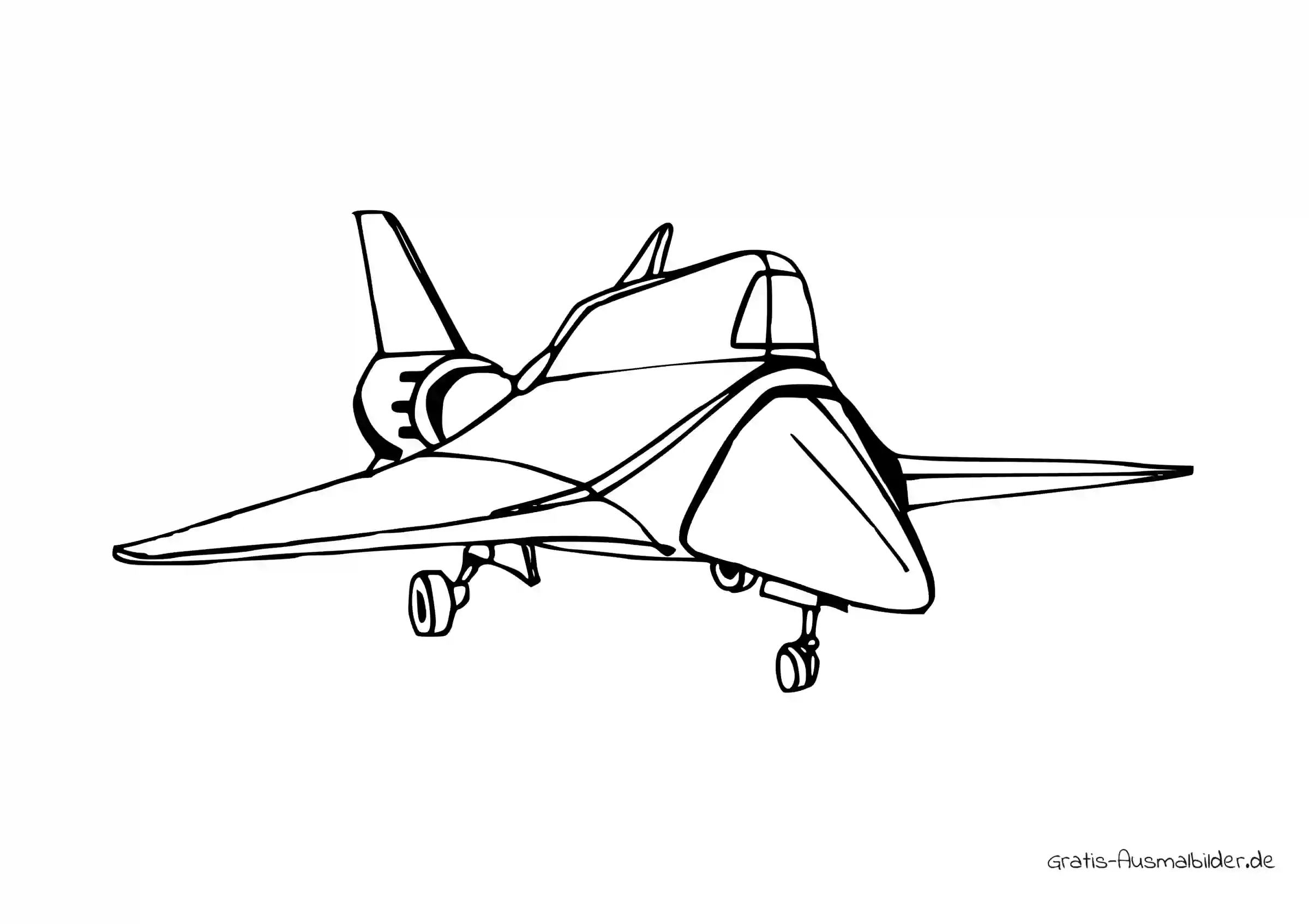 Ausmalbild Großer Kampfjet - Kostenlose Malvorlagen bei Gratis