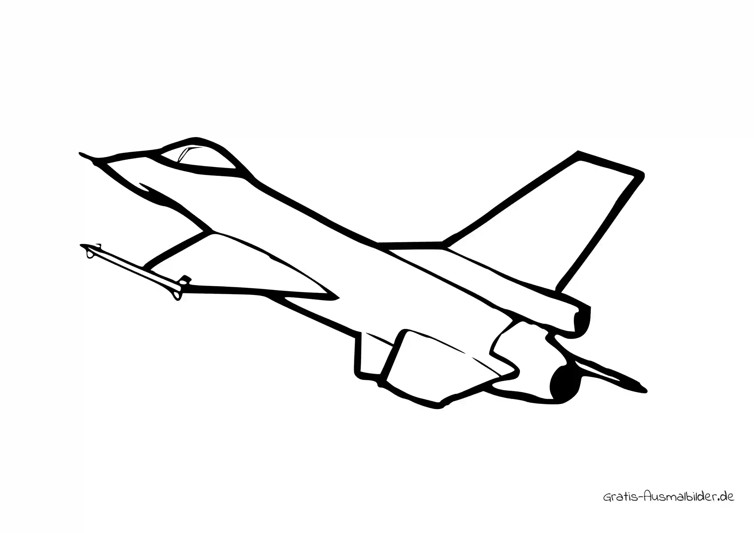 Ausmalbild Jet steigend - Kostenlose Malvorlagen bei Gratis-Ausmalbilder.de