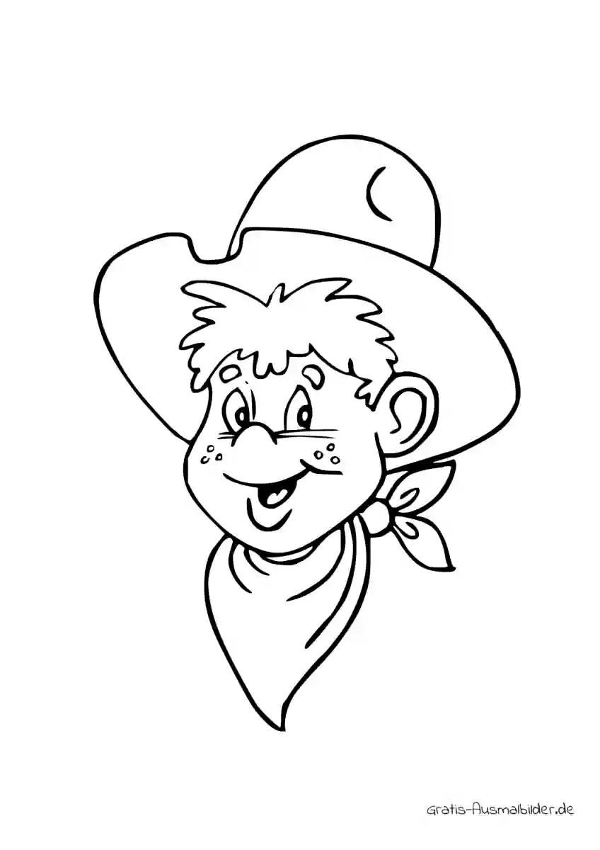 Ausmalbild Kleiner Cowboyjunge