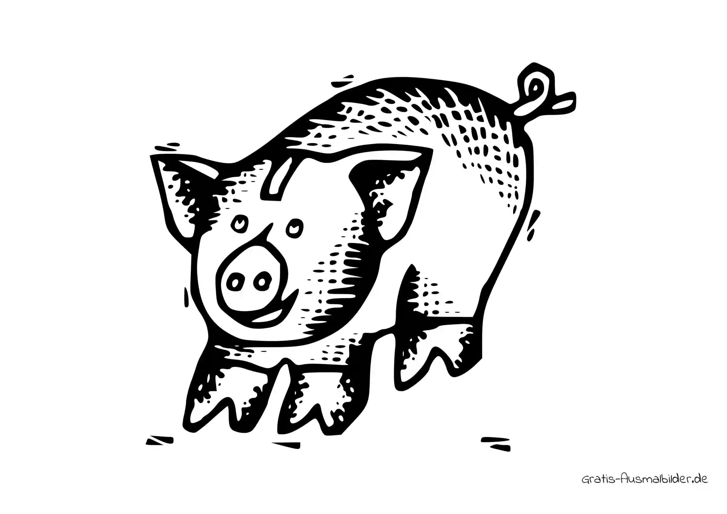 Ausmalbild Sparschwein schematisch