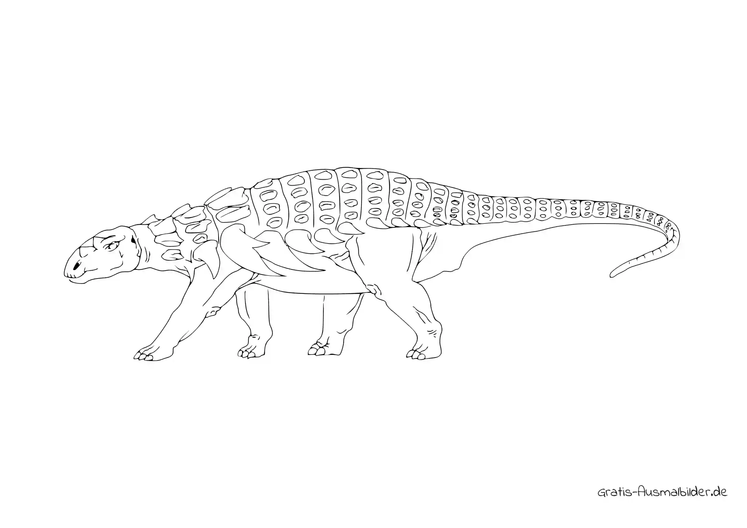 Ausmalbild Dinosaurier Ankylosaurus