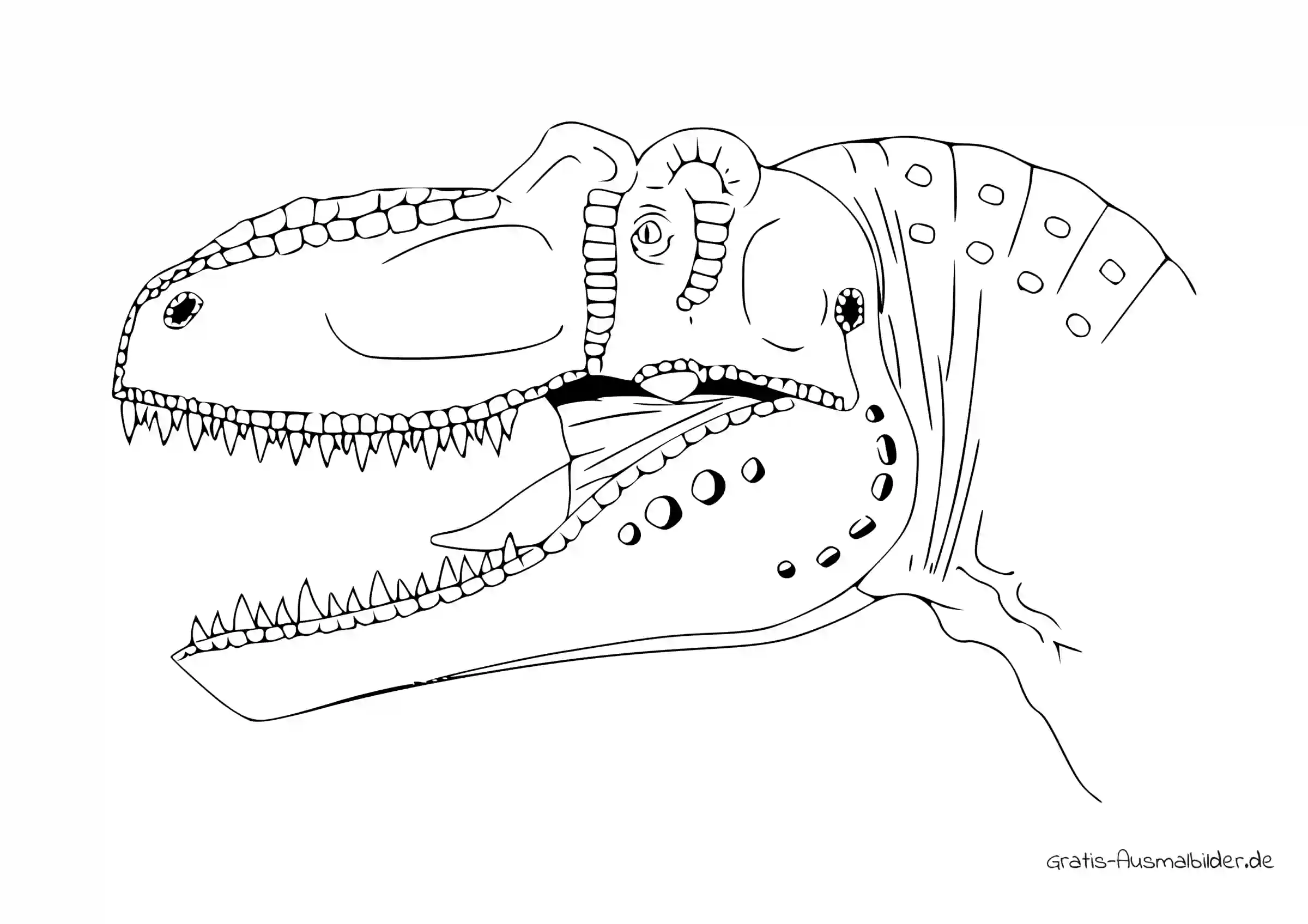 Ausmalbild Dinosaurier Kopf