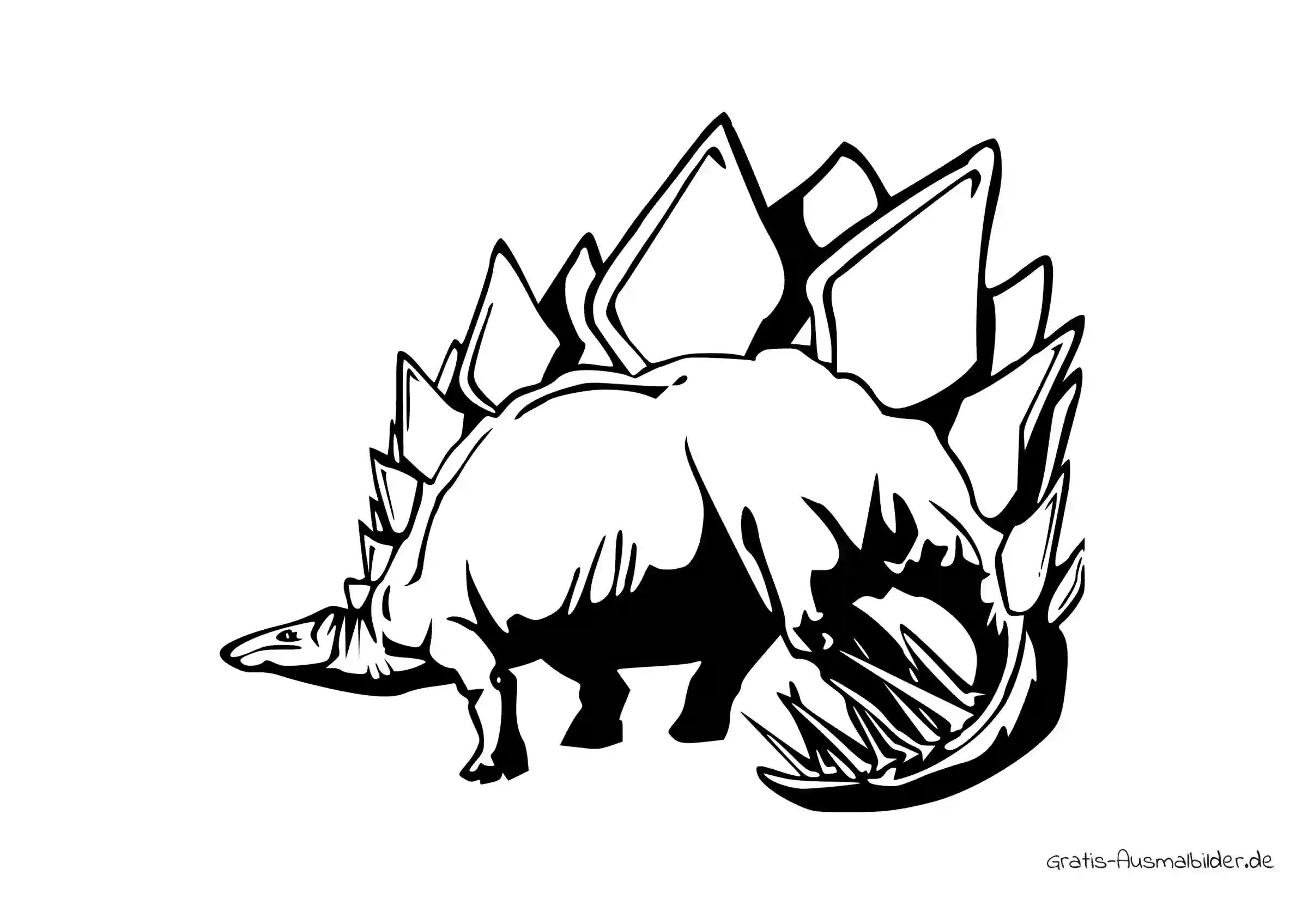 Ausmalbild Dinosaurier Stegosaurus