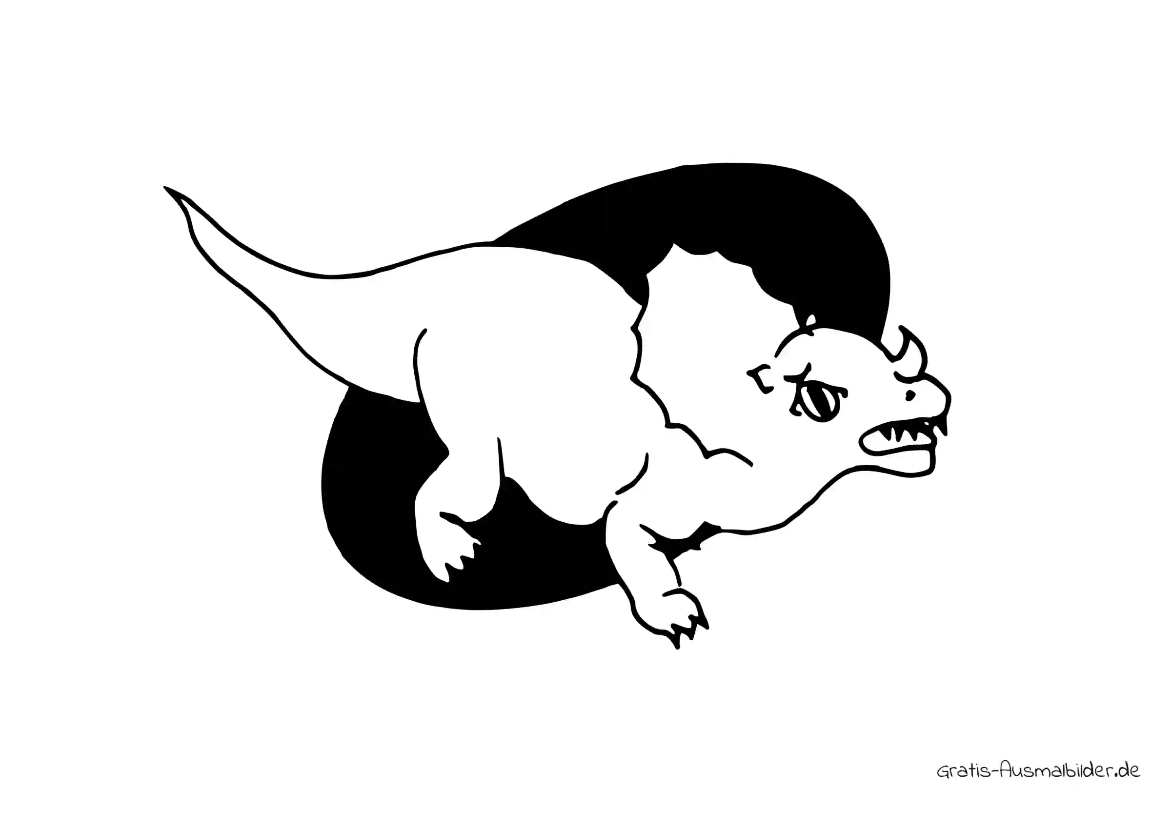 Ausmalbild Kleiner Triceratops