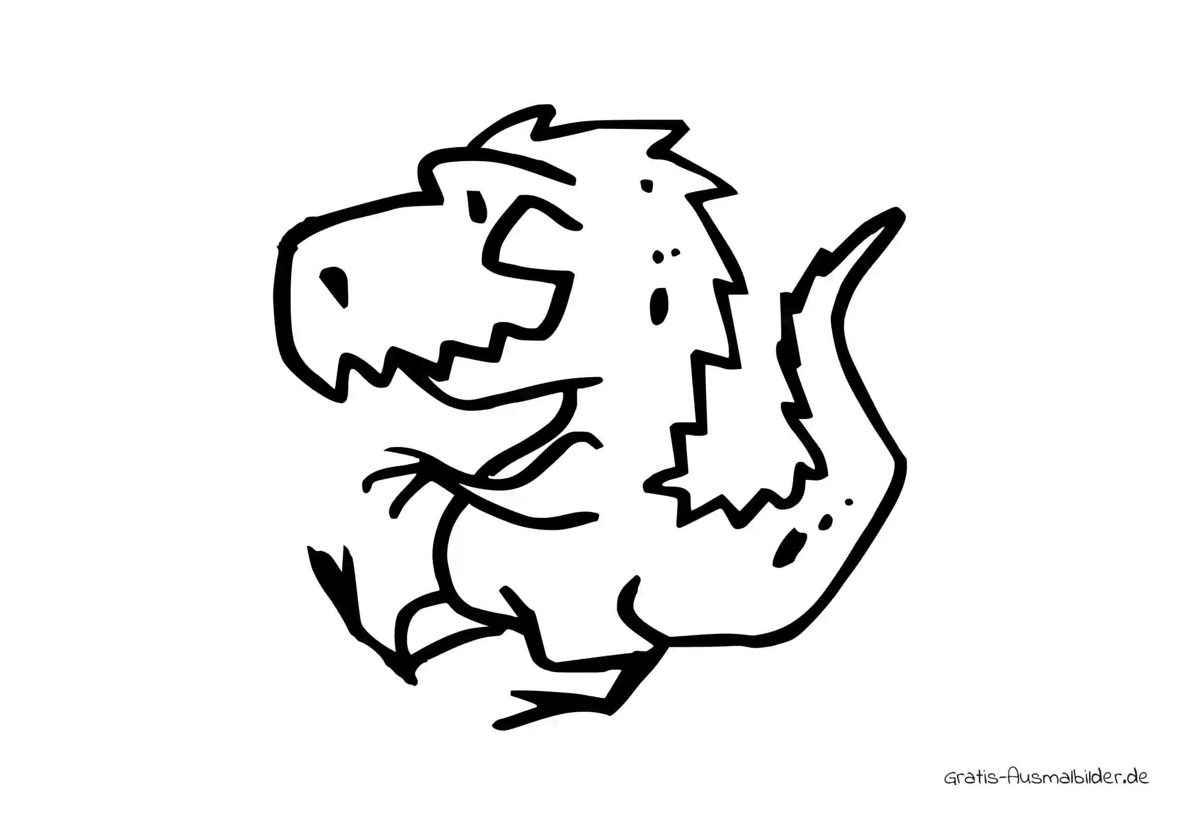 Ausmalbild Laufender Dino