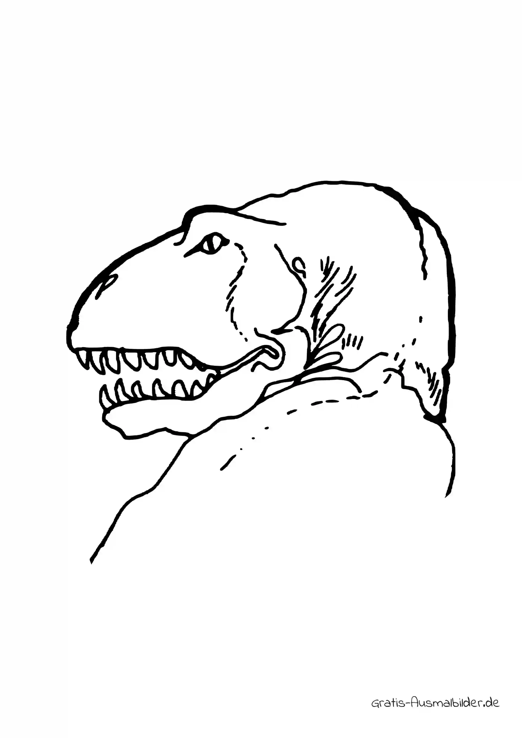 Ausmalbild T Rex Kopf