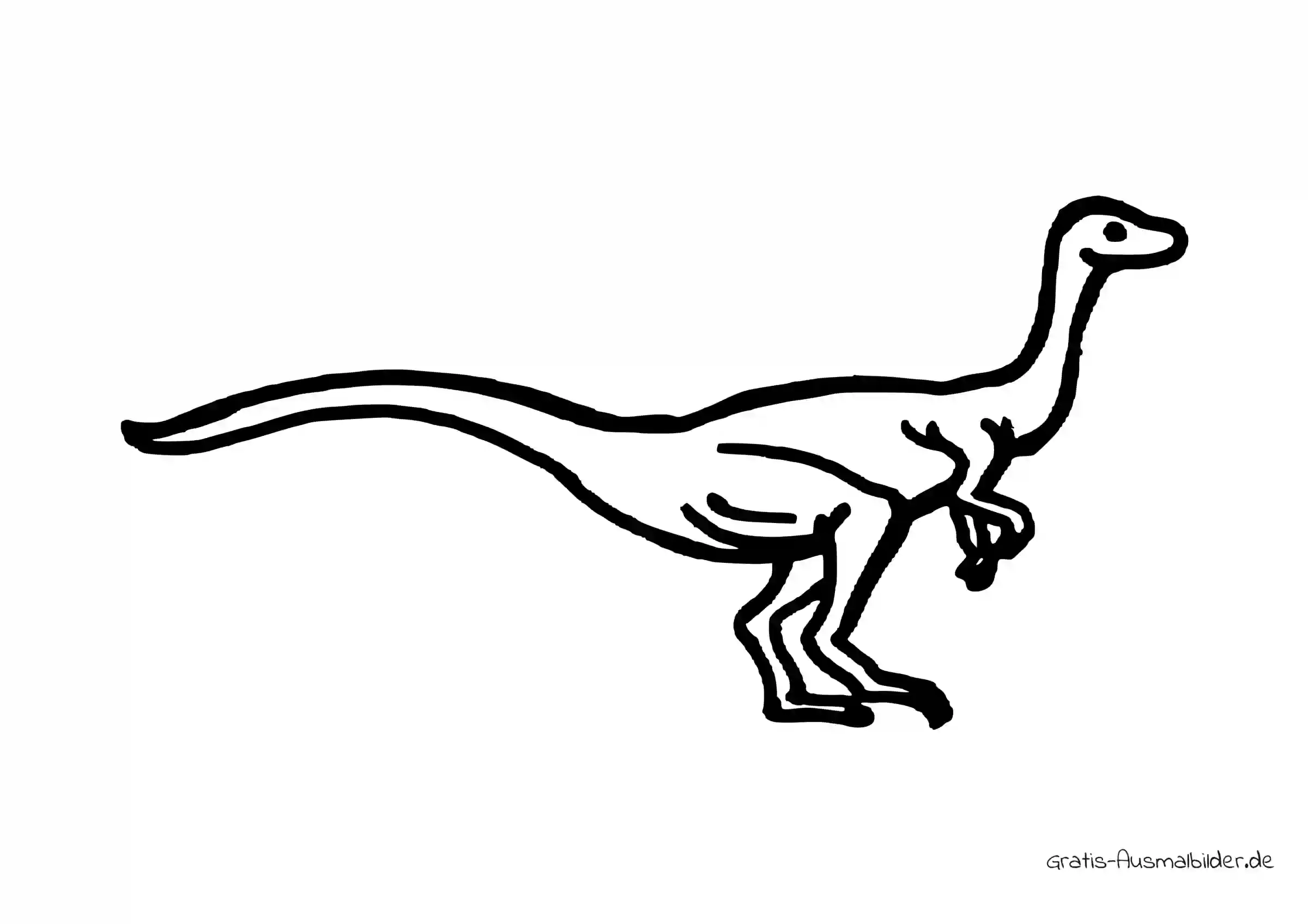 Ausmalbild T Rex von der Seite